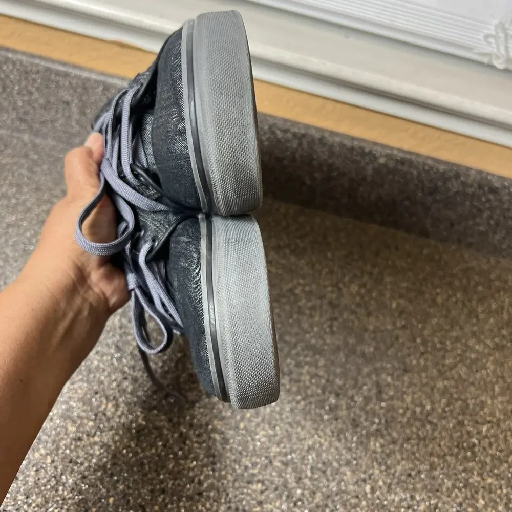 Vans Skateboard Shoe Men Sz 13 Gray Canvas Sneaker Lace Up Low Top Padded Tongue